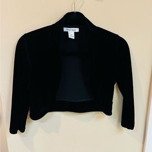 White House Black Market Black Velvet Bolero Jacket Size Medium